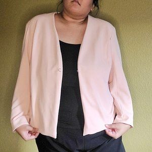 Plus Size Baby Pink Blazer with Clasp